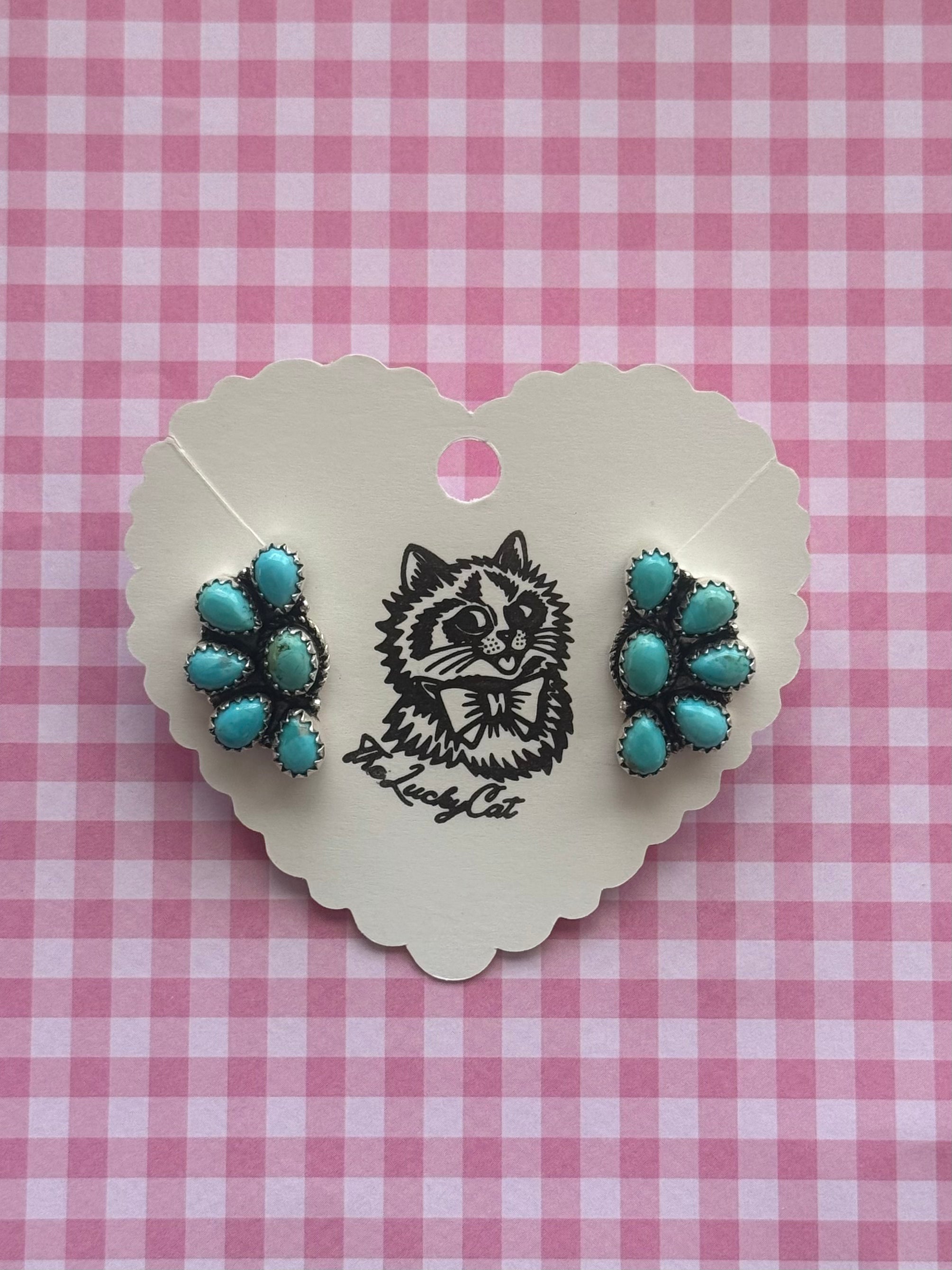 Turquoise cluster earrings