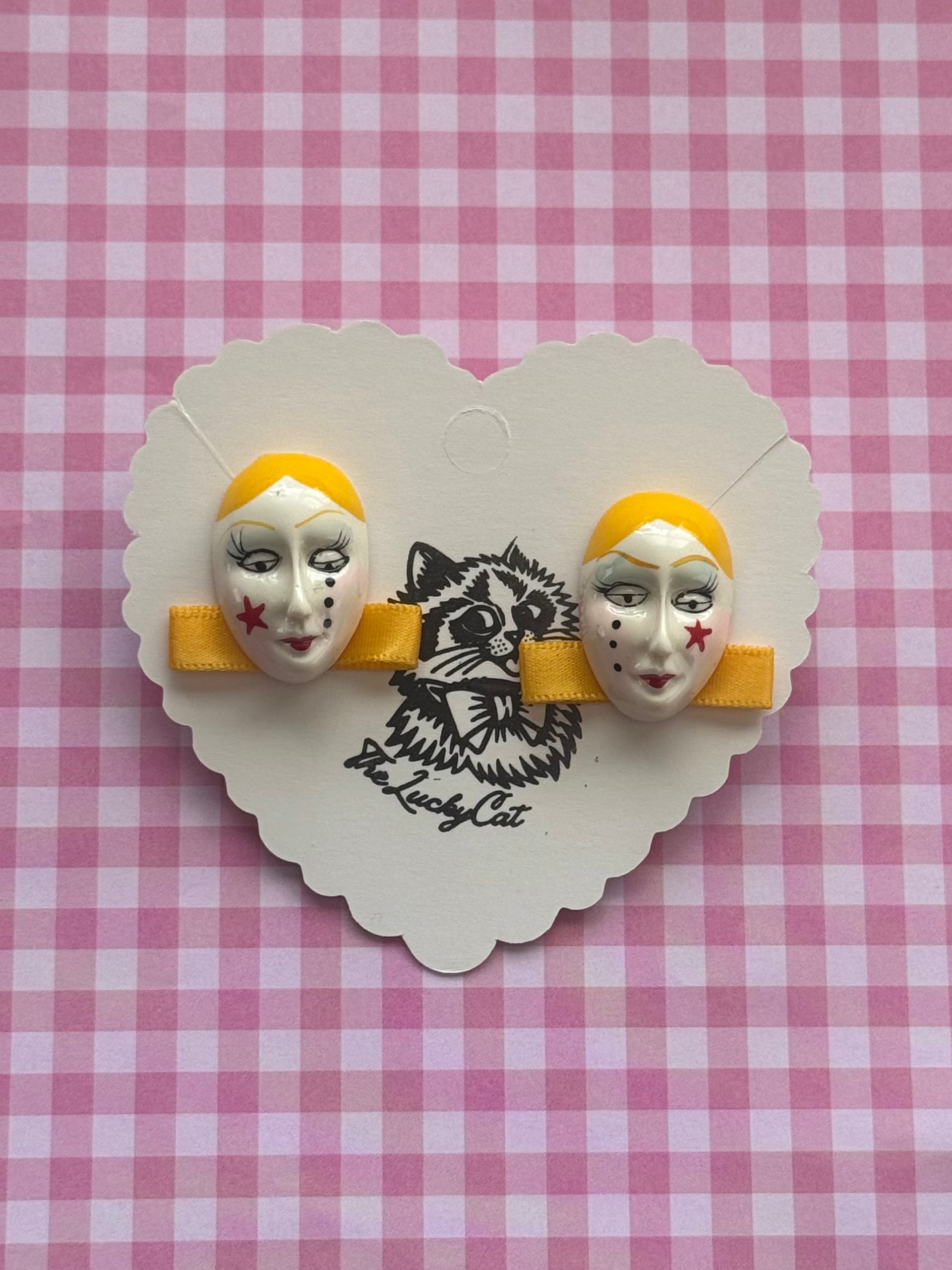 VTG clown face earrings